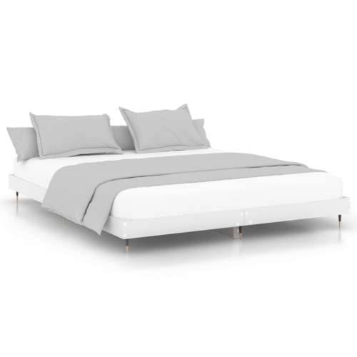 Okvir za krevet bijeli 160x200 cm konstruirano drvo Cijena