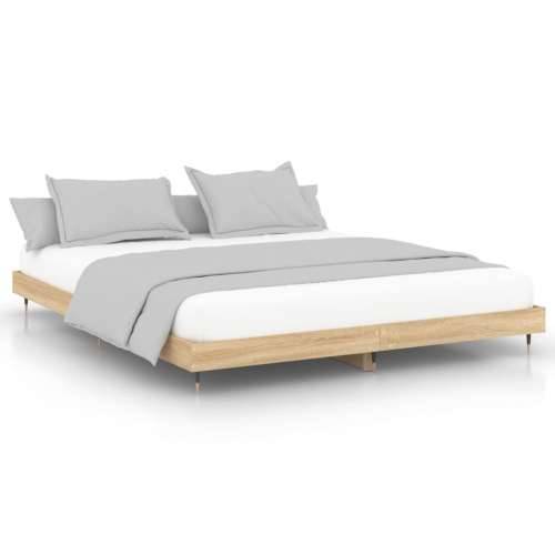 Okvir za krevet boja hrasta 150x200 cm konstruirano drvo Cijena