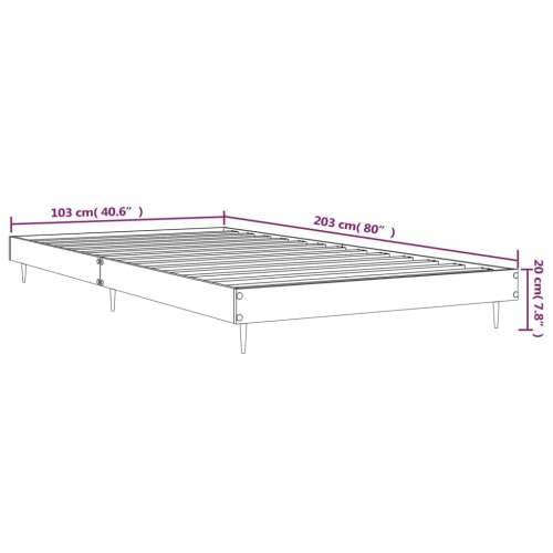 Okvir za krevet boja hrasta 100x200 cm od konstruiranog drva - Sivi hrast sonoma 100 x 200 cm Cijena