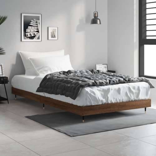 Okvir za krevet smeđi hrast 100 x 200 cm konstruirano drvo Cijena