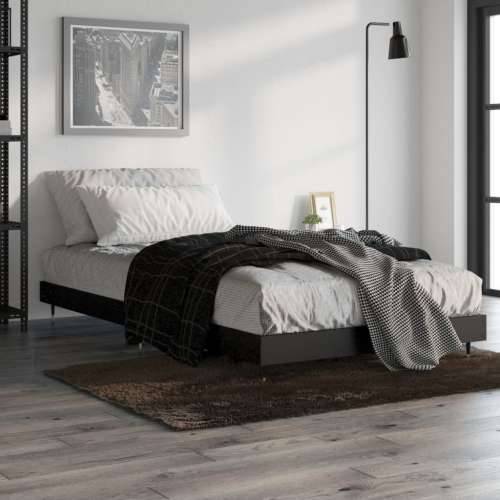 Okvir za krevet crni 90x200 cm konstruirano drvo
