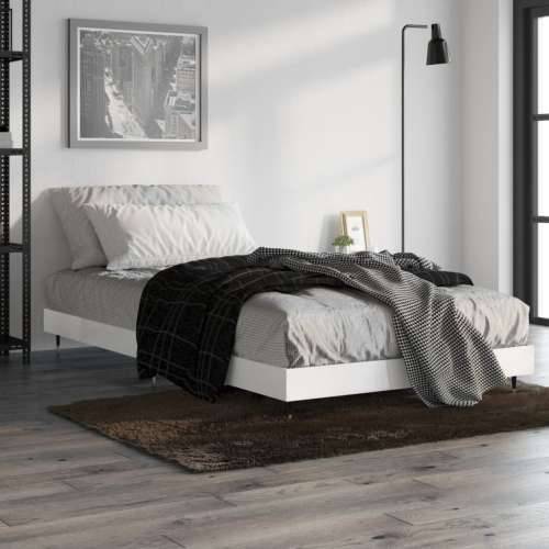 Okvir za krevet visoki sjaj bijeli 90x200 cm konstruirano drvo