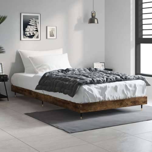 Okvir za krevet boja hrasta 90 x 200 cm konstruirano drvo Cijena