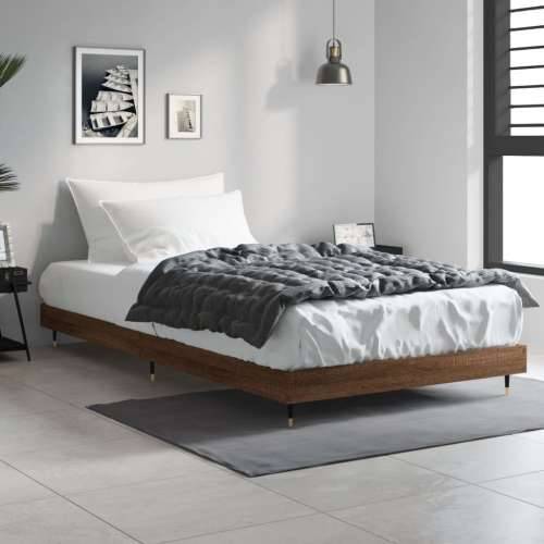 Okvir za krevet smeđi hrast 90 x 200 cm od konstruiranog drva Cijena