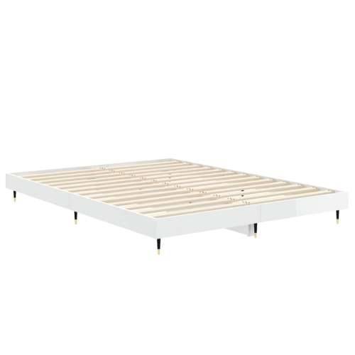 Okvir za krevet visoki sjaj bijeli 140x190 cm konstruirano drvo Cijena