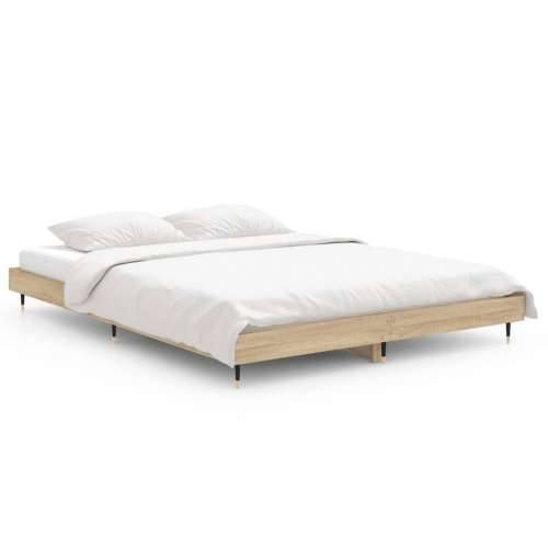 Okvir za krevet boja hrasta 140x190 cm od konstruiranog drva Cijena