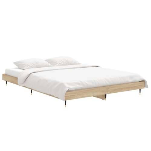 Okvir za krevet boja hrasta 140x190 cm od konstruiranog drva Cijena