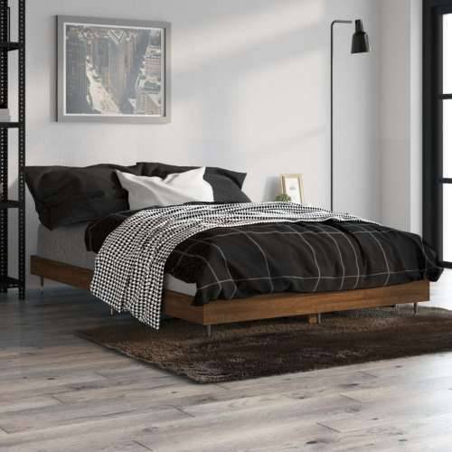 Okvir za krevet smeđi hrast 120x190 cm konstruirano drvo