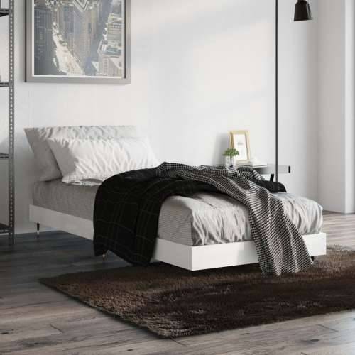 Okvir za krevet visoki sjaj bijeli 75x190 cm konstruirano drvo