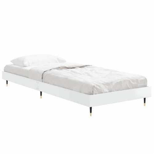 Okvir za krevet visoki sjaj bijeli 75x190 cm konstruirano drvo - Visoko sjajno bijela 75 x 190 cm Cijena