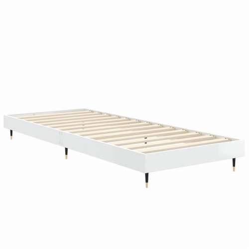 Okvir za krevet visoki sjaj bijeli 75x190 cm konstruirano drvo - Visoko sjajno bijela 75 x 190 cm Cijena