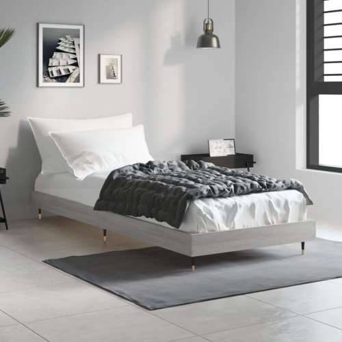 Okvir za krevet boja hrasta 75 x 190 cm od konstruiranog drva Cijena
