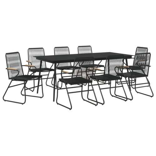 Vrtna garnitura - 9-dijelni vrtni blagovaonski set od PVC ratana crni - 9 8 Cijena