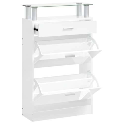 Ormarić za cipele sjajni bijeli 63x24x104 cm konstruirano drvo - Visoko sjajno bijela 1 Cijena
