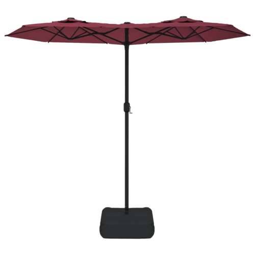 Dvostruki vrtni suncobran s LED svjetlima bordo 316 x 240 cm - Crvena 1 Cijena