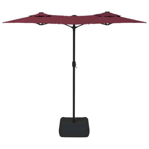Dvostruki vrtni suncobran s LED svjetlima bordo 316 x 240 cm - Crvena 1 Cijena