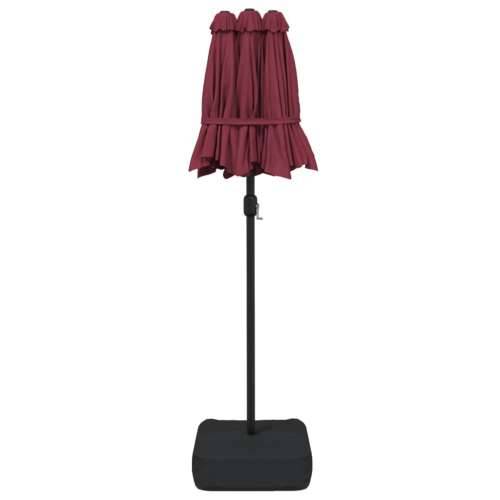 Dvostruki vrtni suncobran s LED svjetlima bordo 316 x 240 cm - Crvena 1 Cijena