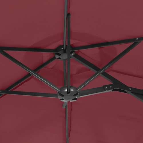 Dvostruki vrtni suncobran s LED svjetlima bordo 316 x 240 cm - Crvena 1 Cijena