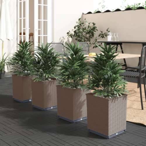 Sadilice 4 kom smeđe 30 x 30 x 37 cm od polipropilena - Smeđa 4 Cijena