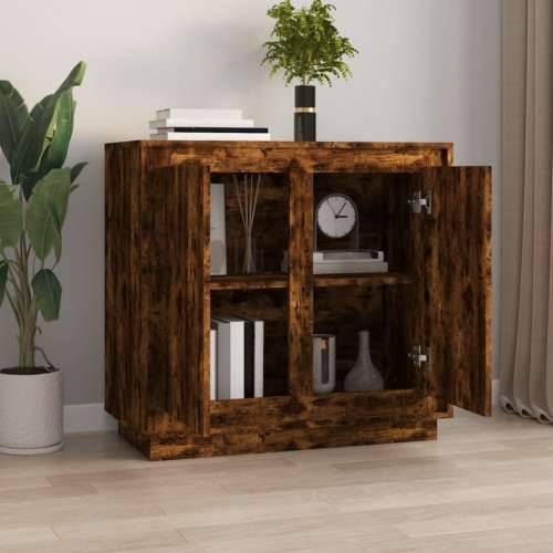Komoda boja dimljenog hrasta 80 x 34 x 75 cm konstruirano drvo - Dimljeni hrast 1 Cijena