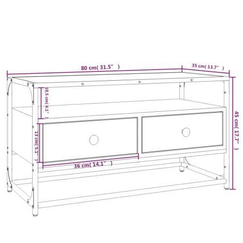 TV ormarić boja dimljenog hrasta 80x35x45 cm konstruirano drvo - Dimljeni hrast 1 80 cm Cijena