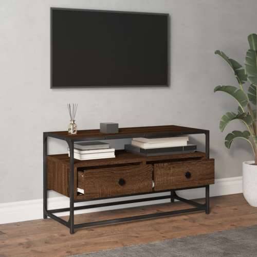 TV ormarić smeđa boja hrasta 80x35x45 cm konstruirano drvo - Smeđi hrast 1 80 cm Cijena