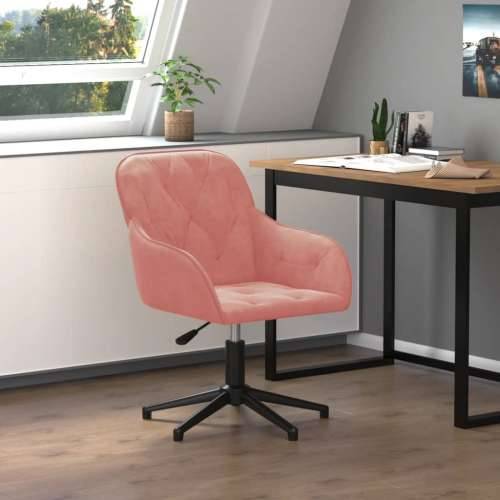 Okretna uredska stolica ružičasta baršunasta Cijena