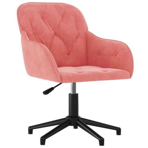 Okretna uredska stolica ružičasta baršunasta Cijena