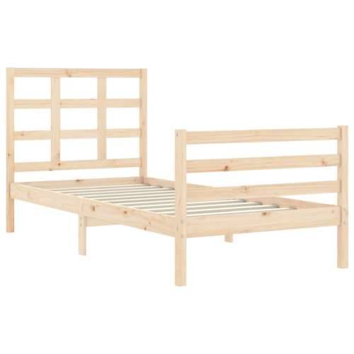 Okvir kreveta s uzglavljem mali jednokrevetni masivno drvo - Prirodna 75 x 190 cm Cijena