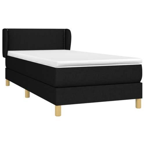Box spring krevet s madracem crni 90x190 cm od tkanine - Crna 90 x 190 cm Obično s čavlima Cijena