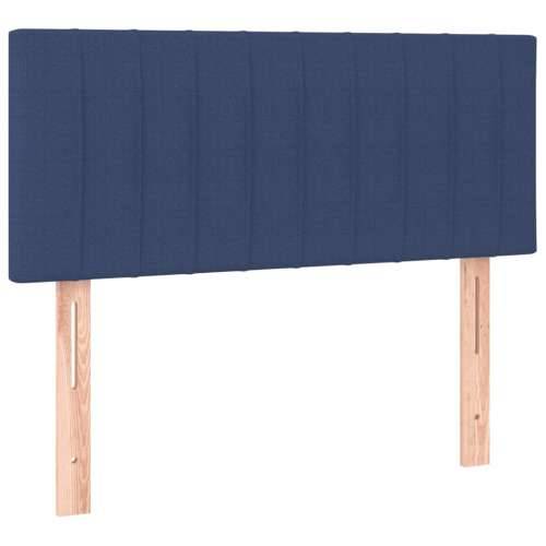 Krevet s oprugama i madracem plavi 90 x 190 cm od tkanine - Plava 90 x 190 cm Okomite pruge Cijena