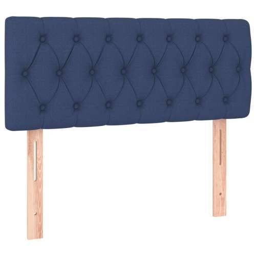 Krevet s oprugama i madracem plavi 90 x 190 cm od tkanine - Plava 90 x 190 cm Dizajn s gumbima Cijena