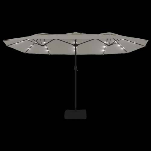 Dvostruki vrtni suncobran LED pješčano bijeli 449 x 245 cm - Bijela 1 Cijena