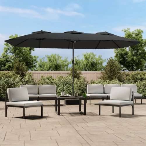 Dvostruki vrtni suncobran s LED svjetlima antracit 449 x 245 cm - Antracit 1 Cijena