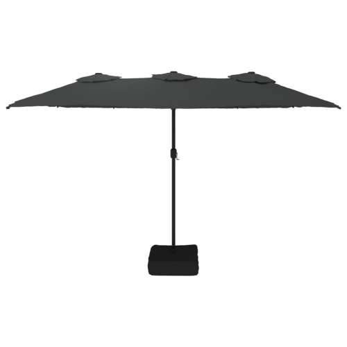 Dvostruki vrtni suncobran s LED svjetlima antracit 449 x 245 cm - Antracit 1 Cijena
