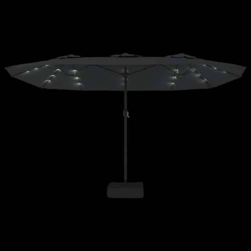 Dvostruki vrtni suncobran s LED svjetlima antracit 449 x 245 cm - Antracit 1 Cijena