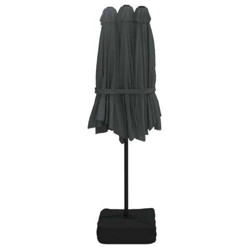 Dvostruki vrtni suncobran s LED svjetlima antracit 449 x 245 cm - Antracit 1 Cijena