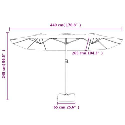 Dvostruki vrtni suncobran s LED svjetlima antracit 449 x 245 cm - Antracit 1 Cijena