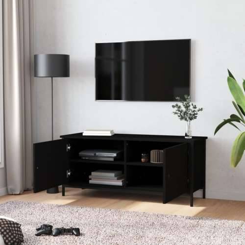 TV ormarić s vratima crni 102 x 35 x 45 cm konstruirano drvo - Crna 1 102 cm Cijena