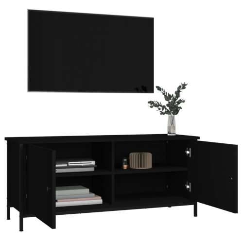 TV ormarić s vratima crni 102 x 35 x 45 cm konstruirano drvo - Crna 1 102 cm Cijena