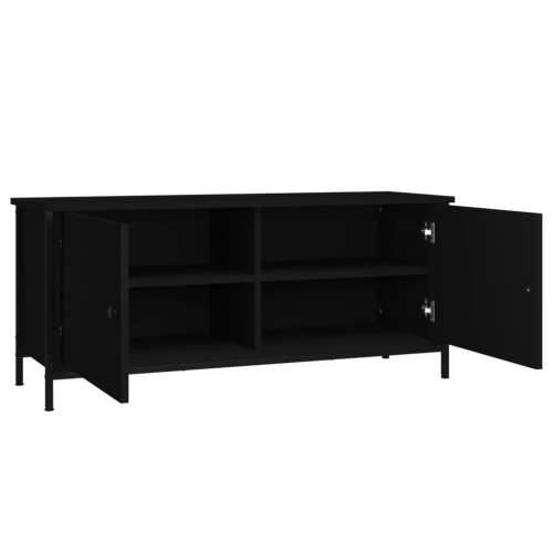 TV ormarić s vratima crni 102 x 35 x 45 cm konstruirano drvo - Crna 1 102 cm Cijena