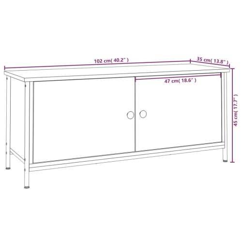 TV ormarić s vratima crni 102 x 35 x 45 cm konstruirano drvo - Crna 1 102 cm Cijena