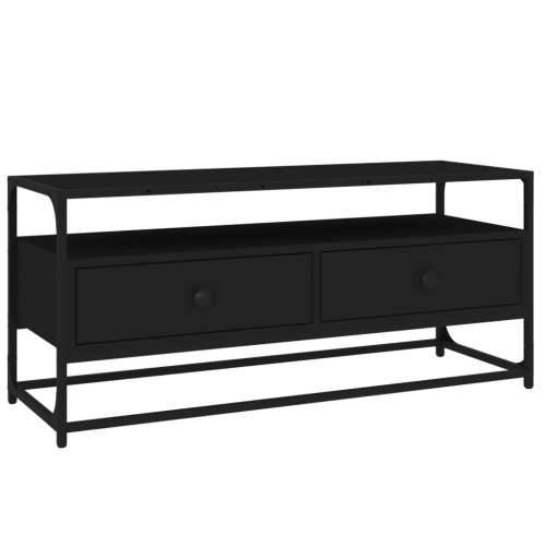 TV ormarić crni 100 x 35 x 45 cm od konstruiranog drva - Crna 1 100 cm Cijena