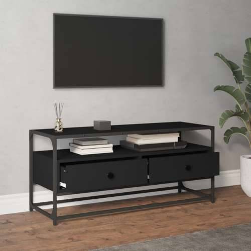 TV ormarić crni 100 x 35 x 45 cm od konstruiranog drva - Crna 1 100 cm Cijena