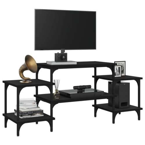TV ormarić crni 117 x 35 x 52 cm od konstruiranog drva - Crna 1 117 cm Cijena