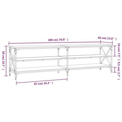 TV ormarić boja hrasta sonome 180x40x50 cm konstruirano drvo - Sivi hrast sonoma 1 180 cm Cijena