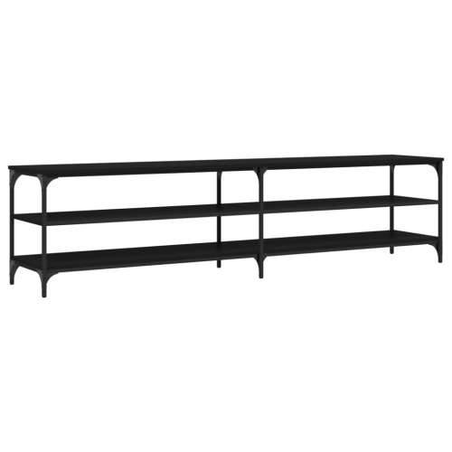 TV ormarić crni 200 x 30 x 50 cm konstruirano drvo i metal - Crna 1 200 cm Cijena
