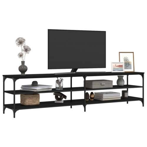 TV ormarić crni 200 x 30 x 50 cm konstruirano drvo i metal - Crna 1 200 cm Cijena