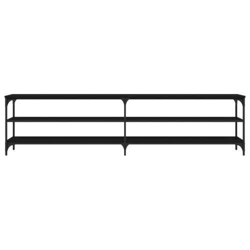 TV ormarić crni 200 x 30 x 50 cm konstruirano drvo i metal - Crna 1 200 cm Cijena
