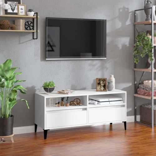 TV ormarić bijeli 100 x 34,5 x 44,5 cm od konstruiranog drva - Bijela 1 100 cm 34.5 cm Cijena